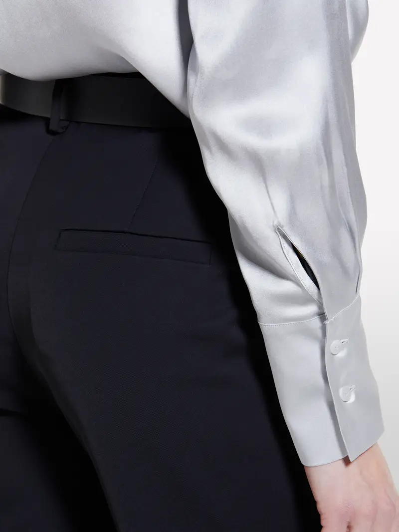 Pantaloni Neri Con Raso, Donna, Nero miniatura 5