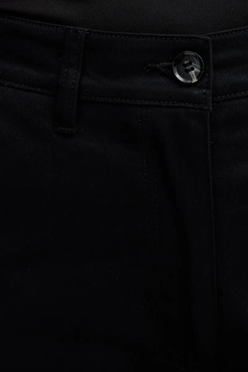 Sisley Pantaloni neri donna con vita alta miniatura 4