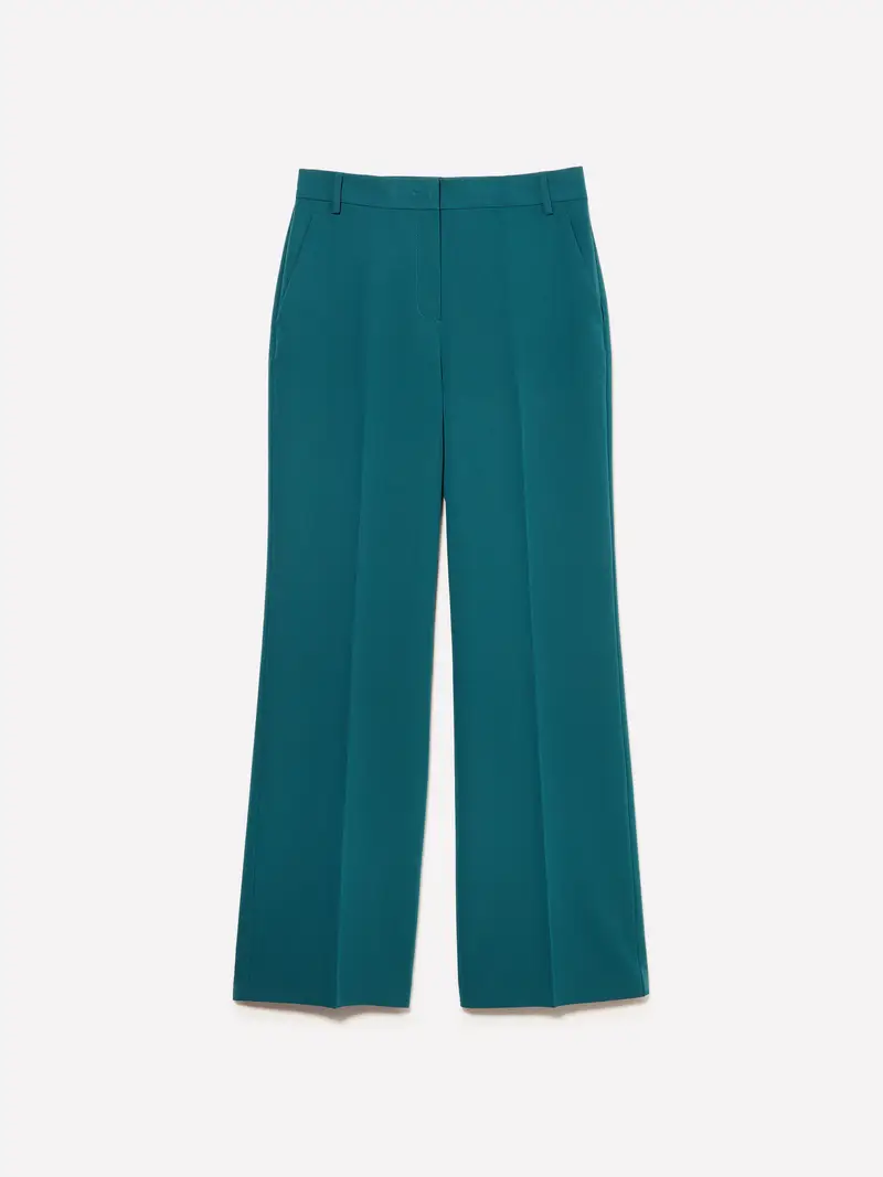 Pantaloni Palazzo, Donna, Verde Ottanio
