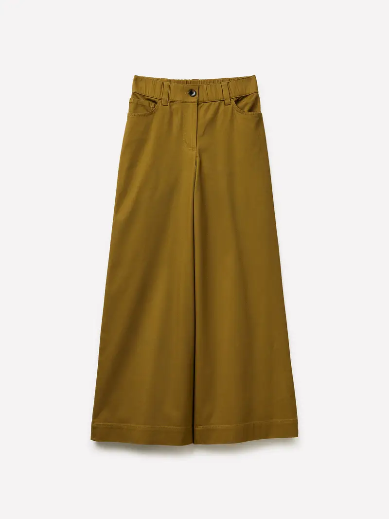 Pantaloni Wide Leg, Donna, Cammello