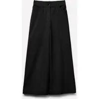 Pantaloni Wide Leg, Donna, Nero miniatura 4