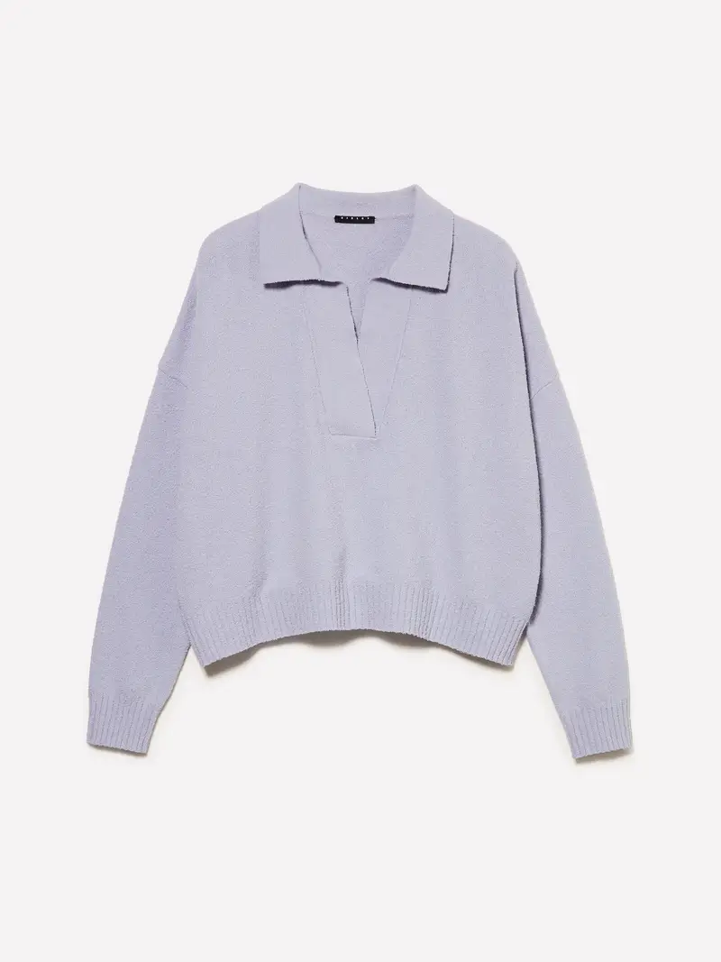 Polo In Maglia, Donna, Blu Chiaro