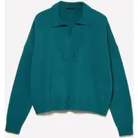 Polo In Maglia, Donna, Verde Ottanio miniatura 3