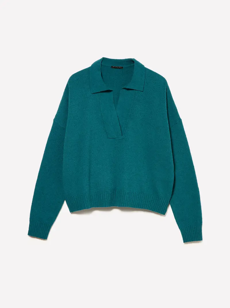 Polo In Maglia, Donna, Verde Ottanio