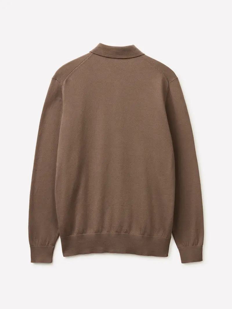 Polo In Maglia, Uomo, Marrone miniatura 2