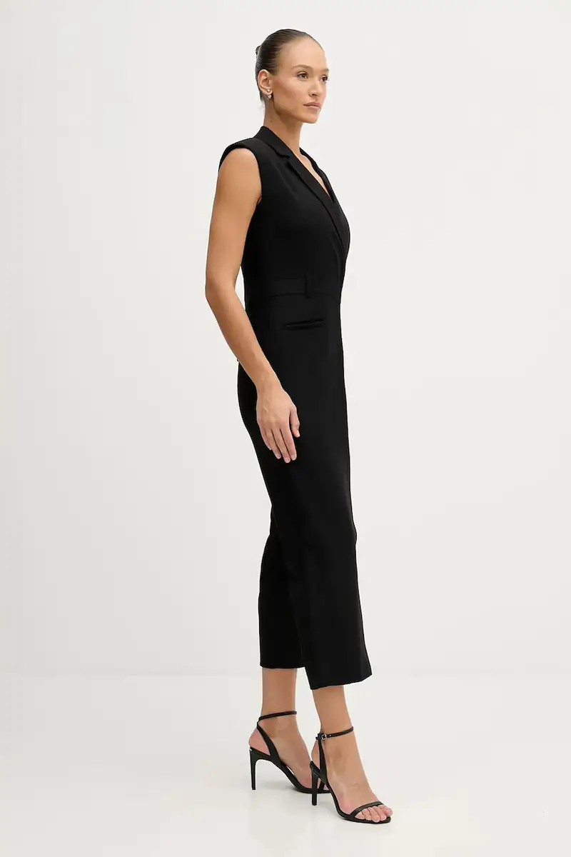 salopette con aggiunta di lana colore nero 41FQLT00S miniatura 2