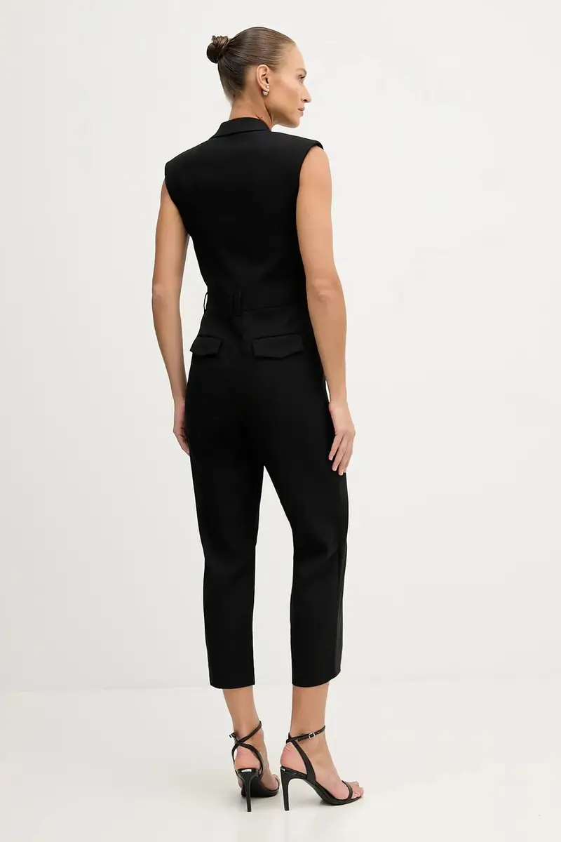 salopette con aggiunta di lana colore nero 41FQLT00S miniatura 3