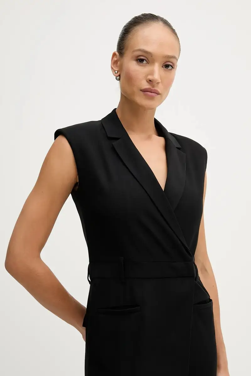 salopette con aggiunta di lana colore nero 41FQLT00S miniatura 4