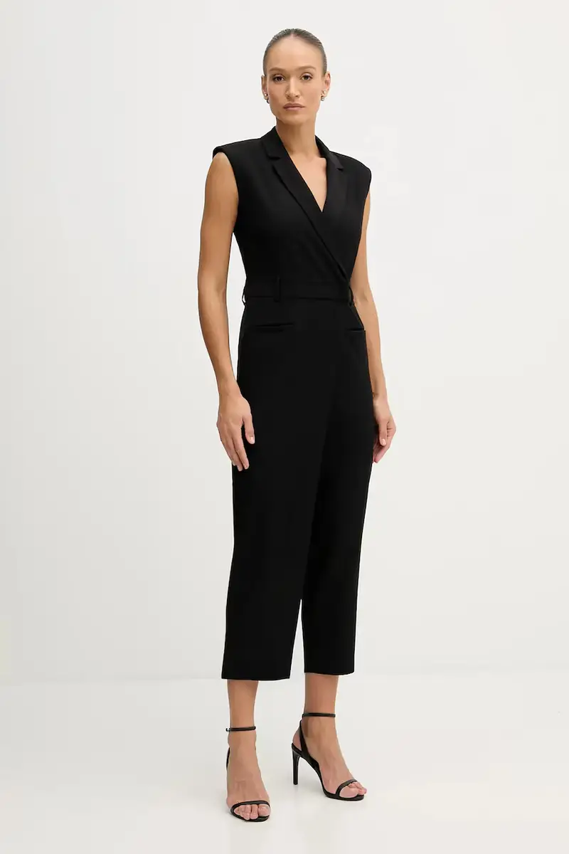 salopette con aggiunta di lana colore nero 41FQLT00S