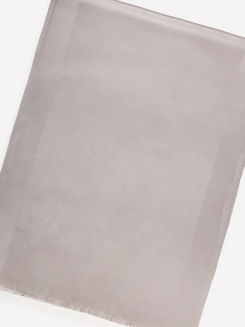 Sciarpa Sfrangiata, Donna, Tortora miniatura 3