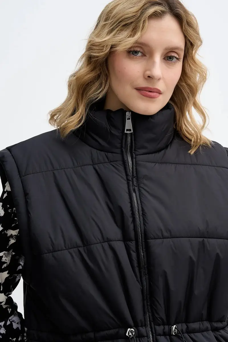 Sisley Smanicato nero donna in tessuto tecnico miniatura 4