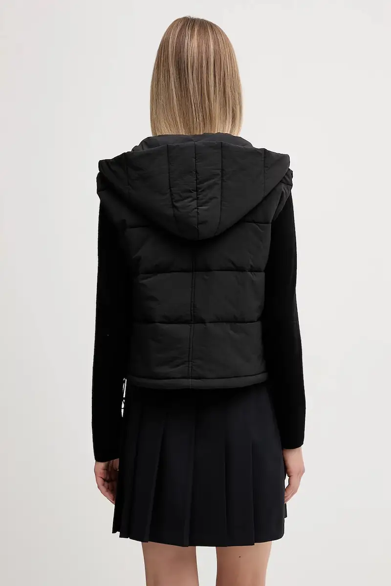 Sisley Smanicato Nero con Cappuccio per Donna miniatura 3