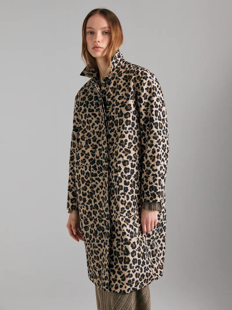 Spolverino Animalier, Donna, Marrone miniatura 3