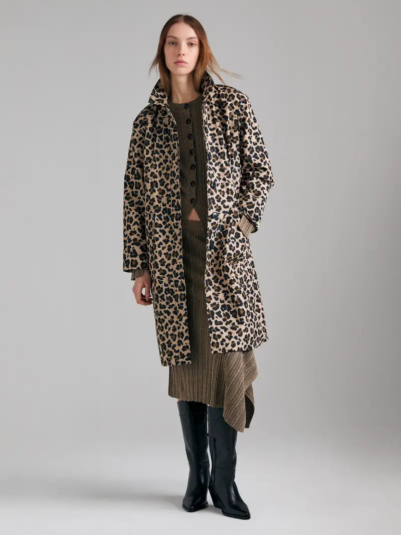 Spolverino Animalier, Donna, Marrone