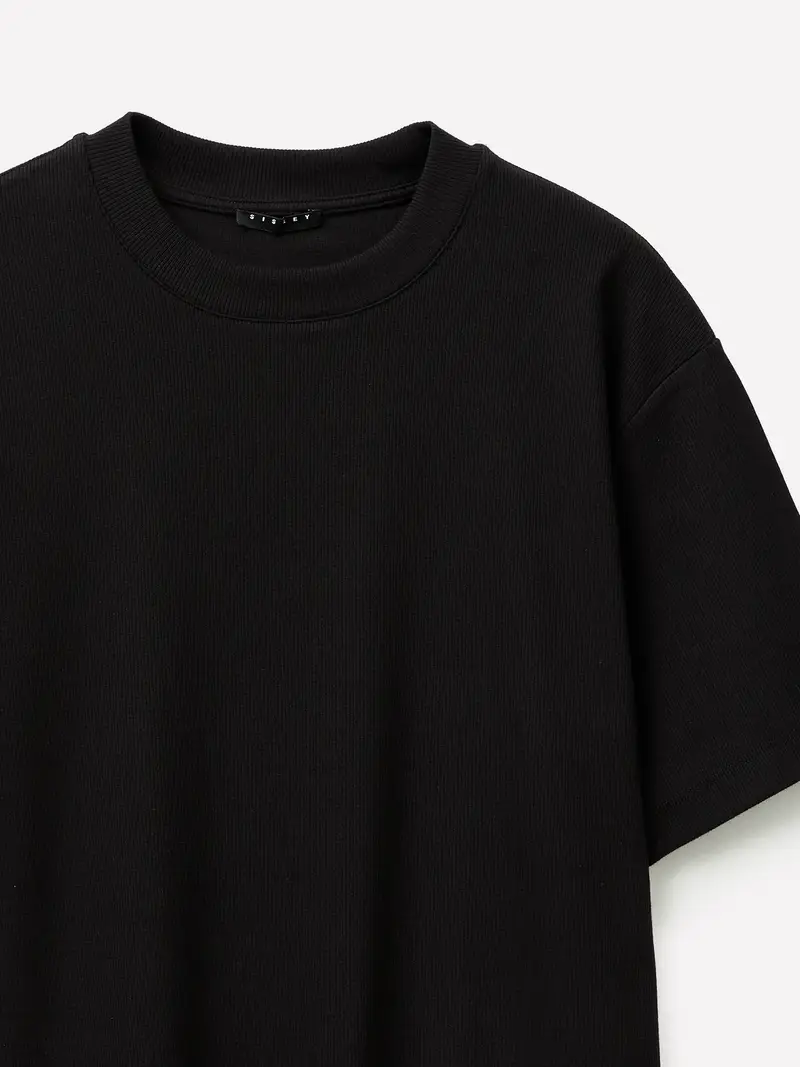 T-shirt A Costine, Uomo, Nero miniatura 3