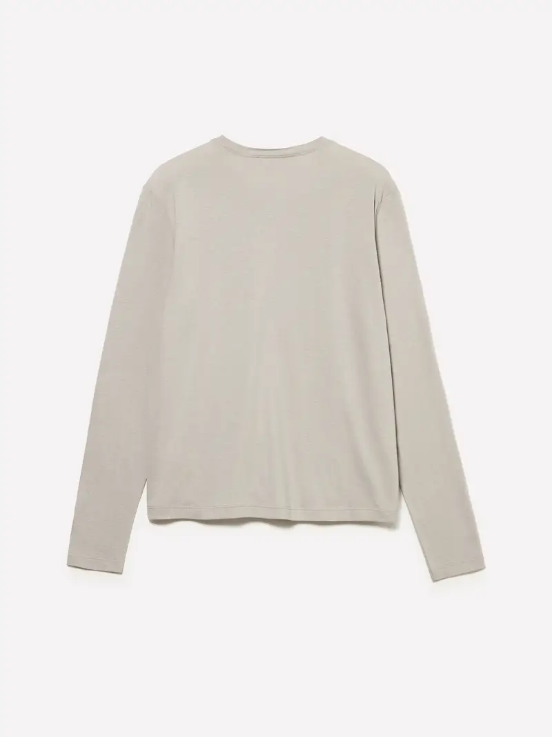 T-shirt A Maniche Lunghe, Donna, Beige miniatura 2