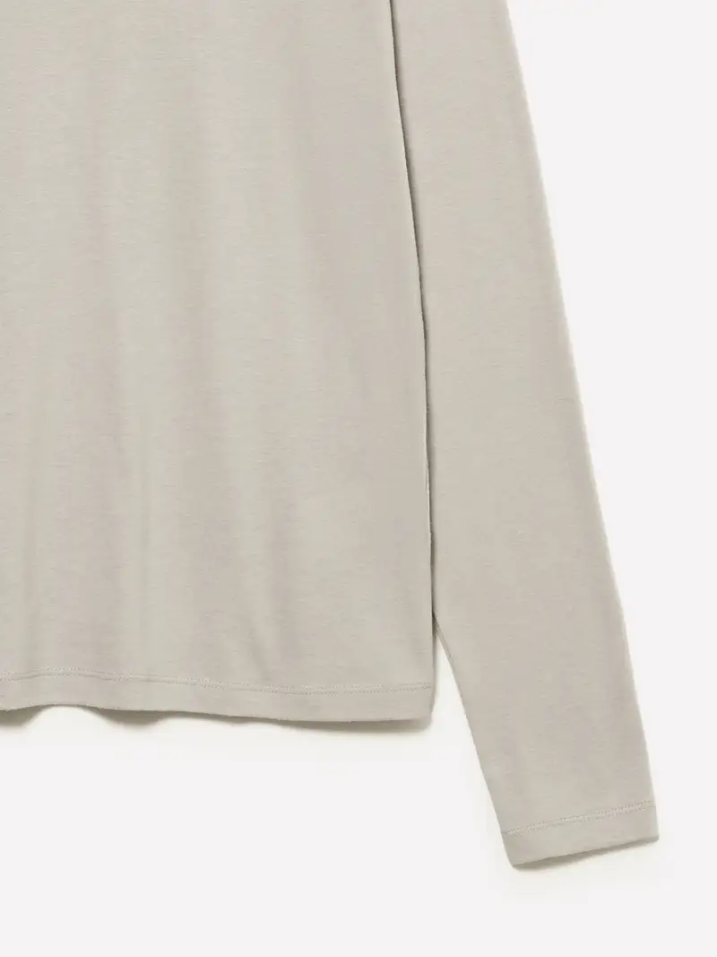 T-shirt A Maniche Lunghe, Donna, Beige miniatura 3