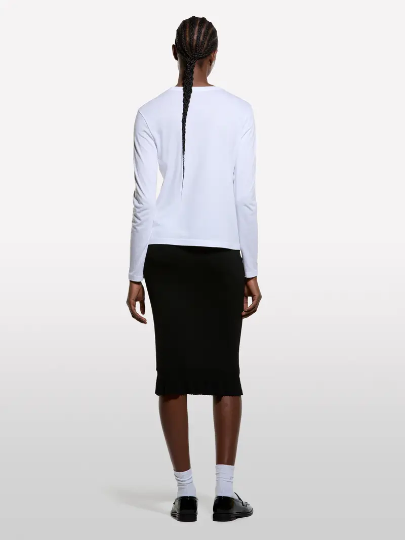 T-shirt Bianca A Maniche Lunghe, Donna, Bianco miniatura 2