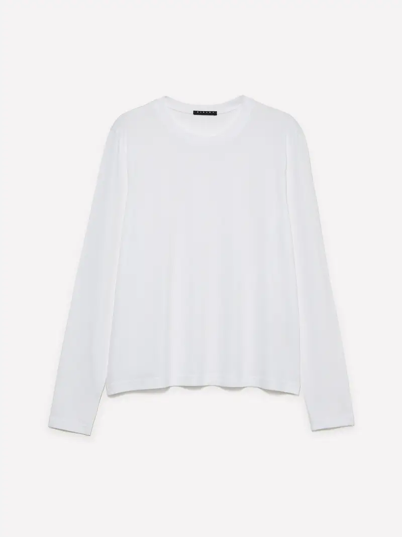 T-shirt Bianca A Maniche Lunghe, Donna, Bianco miniatura 5