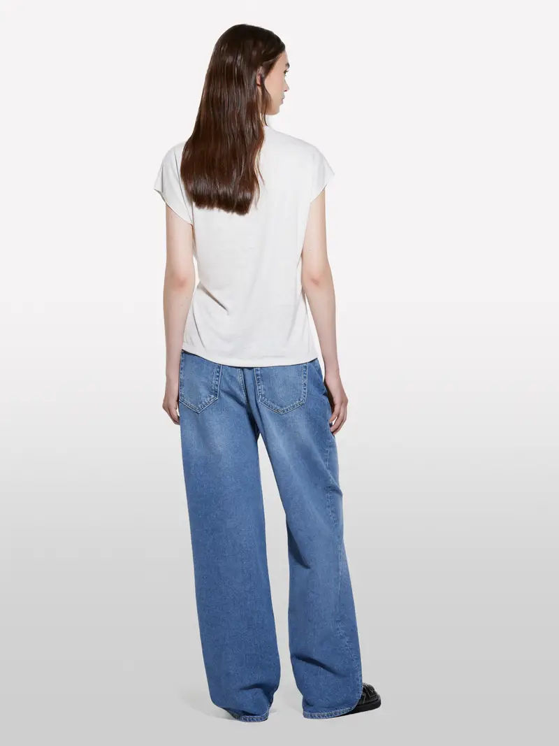 T-shirt Bianca Con Laccetti, Donna, Bianco miniatura 3