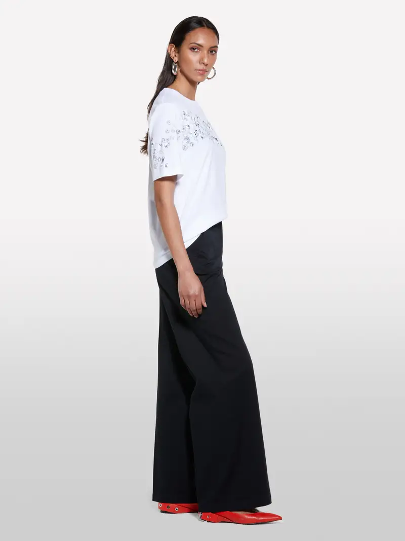 T-shirt Bianca Con Stampa, Donna, Bianco miniatura 2