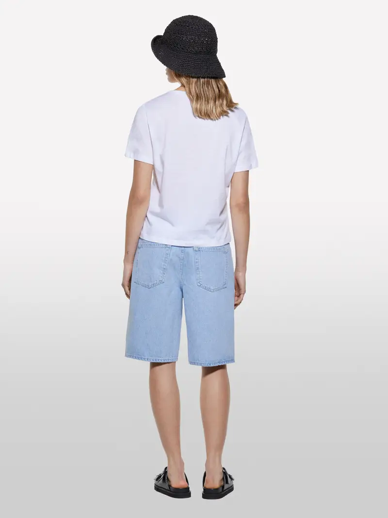 T-shirt Bianca Con Stampa Fotografica, Donna, Bianco miniatura 3