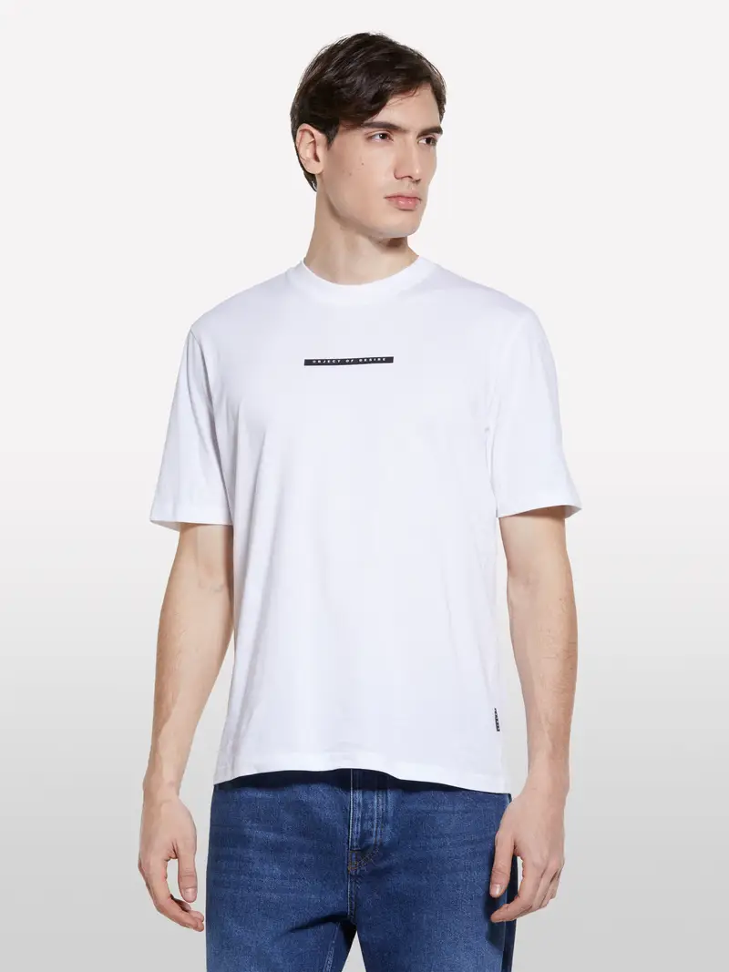 T-shirt Bianca Con Stampa Lettera, Uomo, Bianco miniatura 4