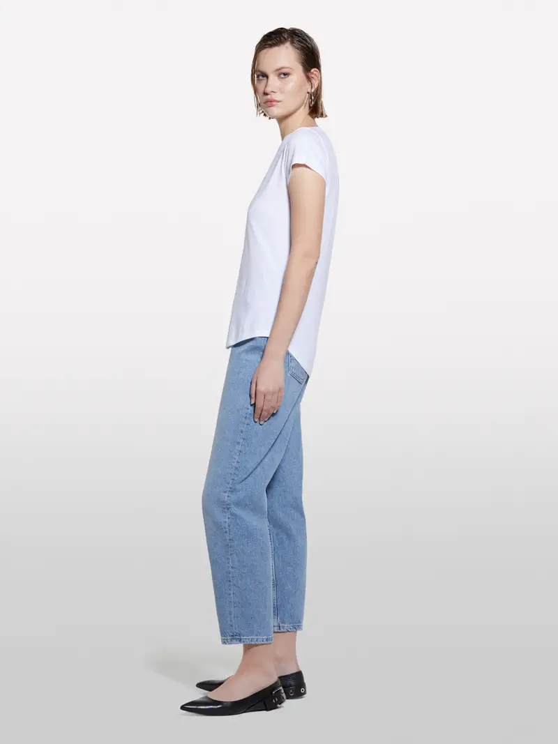 T-shirt Bianca Con Stampa Lettering, Donna, Bianco miniatura 2