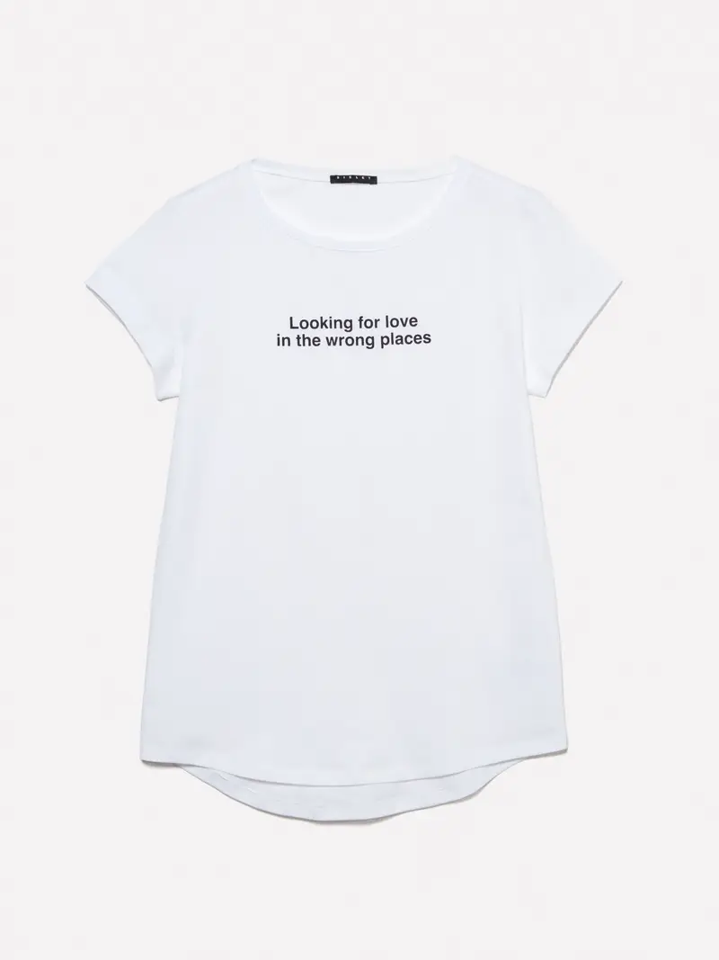 T-shirt Bianca Con Stampa Lettering, Donna, Bianco miniatura 5