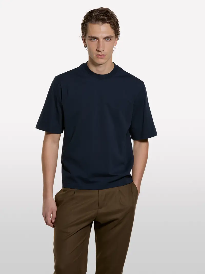 T-shirt Blu Relaxed Fit, Uomo, Blu Scuro miniatura 3