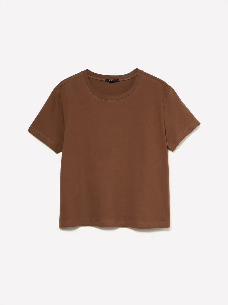 T-shirt Boxy Fit, Donna, Marrone