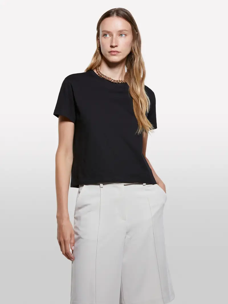 T-shirt Boxy Fit Nera, Donna, Nero miniatura 3