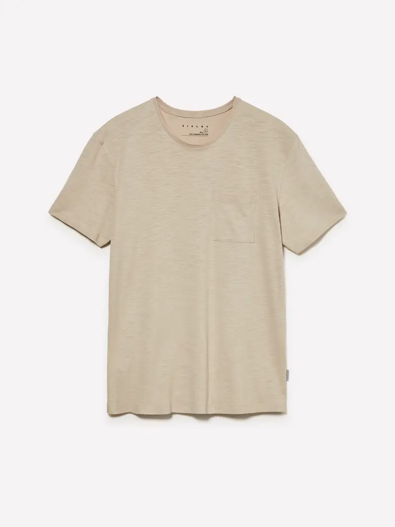 T-shirt Con Taschino, Uomo, Beige