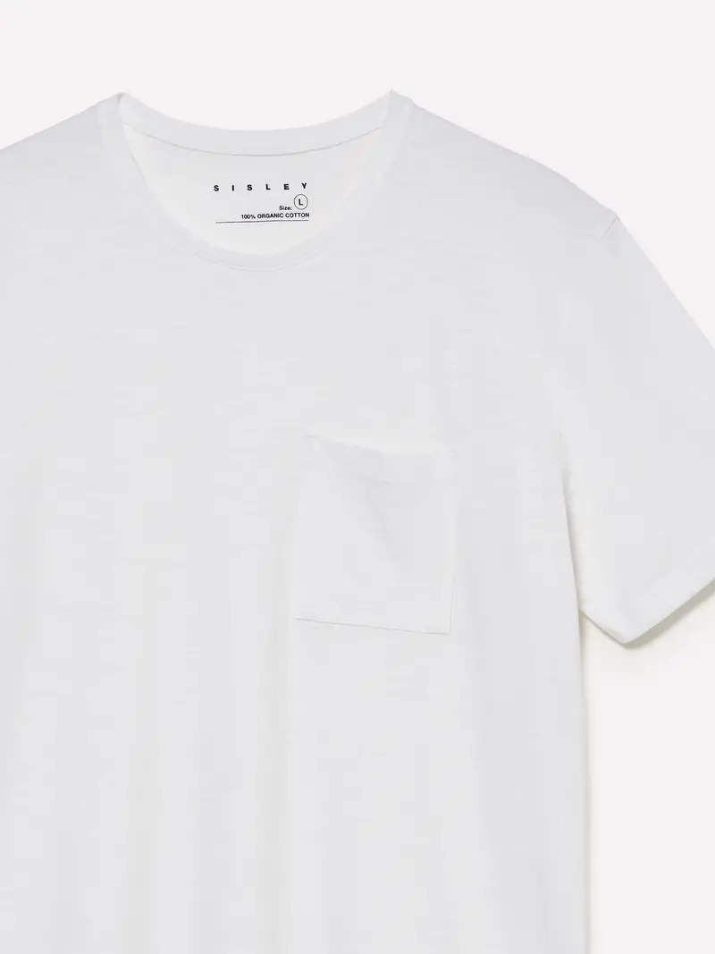 T-shirt Con Taschino, Uomo, Bianco miniatura 3