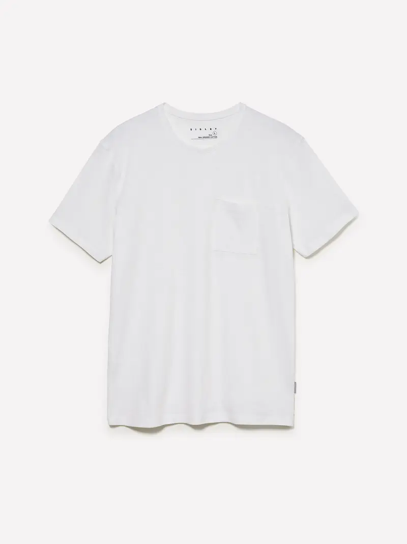 T-shirt Con Taschino, Uomo, Bianco