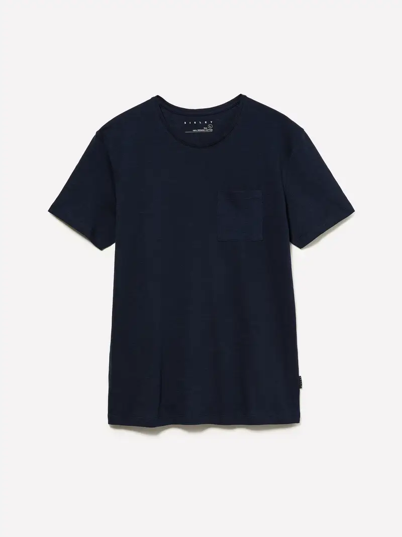 T-shirt Con Taschino, Uomo, Blu Scuro