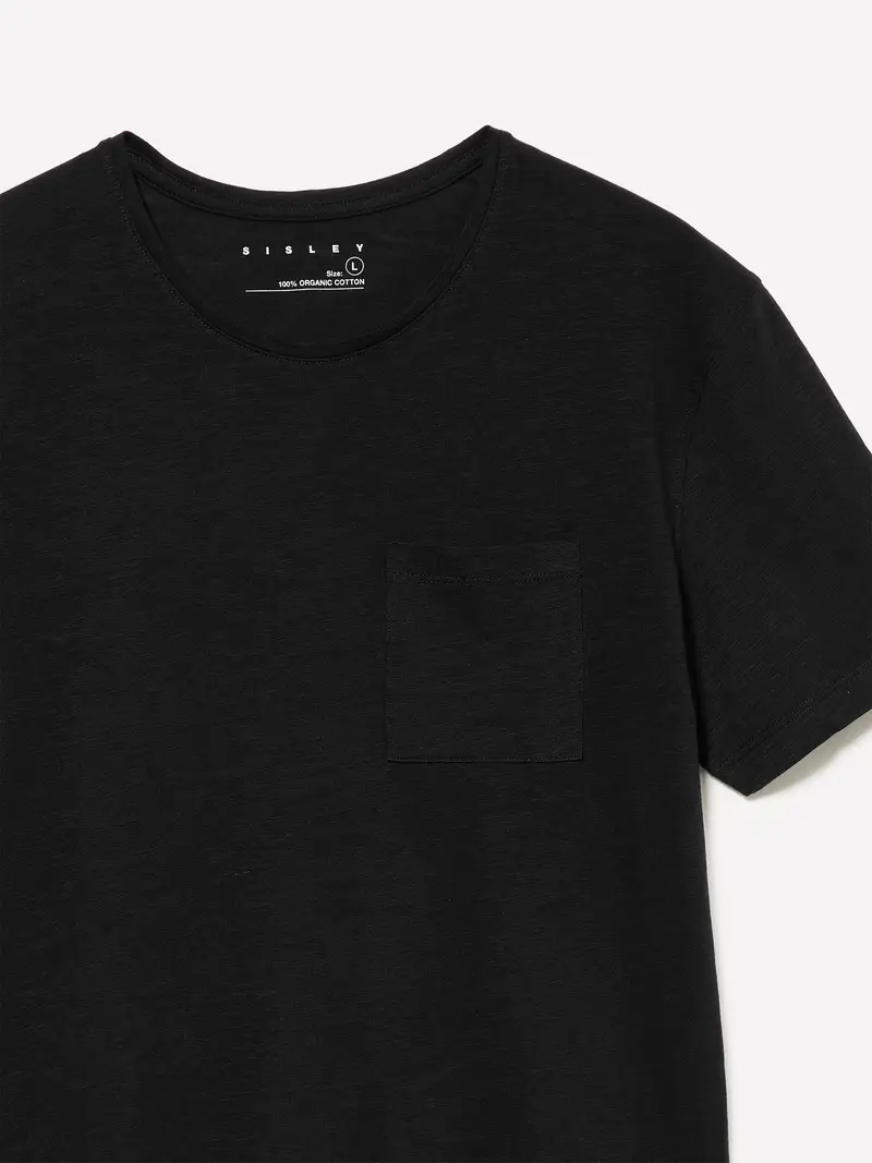 T-shirt Con Taschino, Uomo, Nero miniatura 3