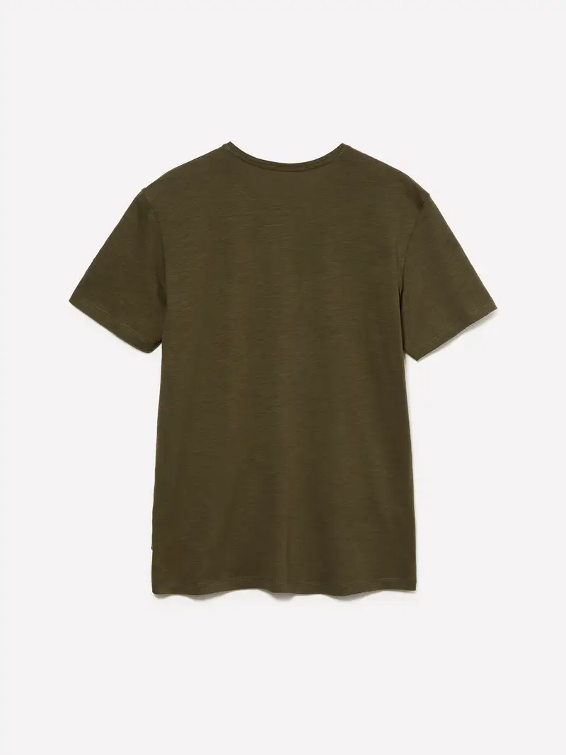 T-shirt Con Taschino, Uomo, Verde Militare miniatura 2