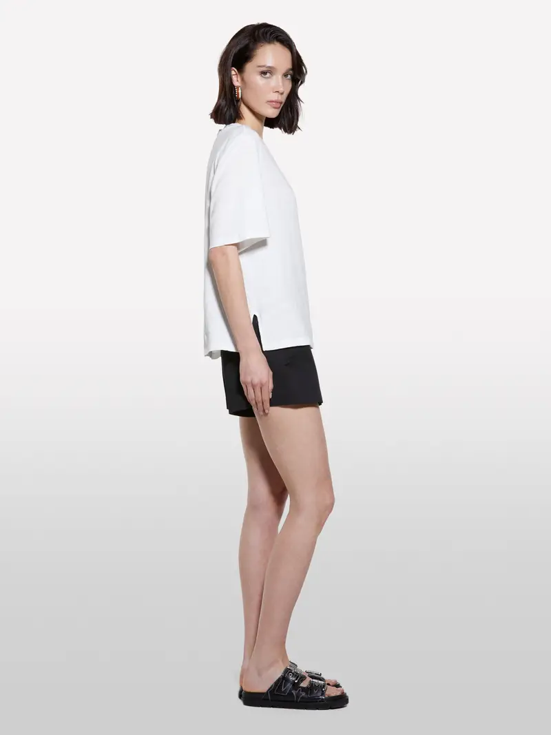 T-shirt Cropped Bianca, Donna, Bianco miniatura 2