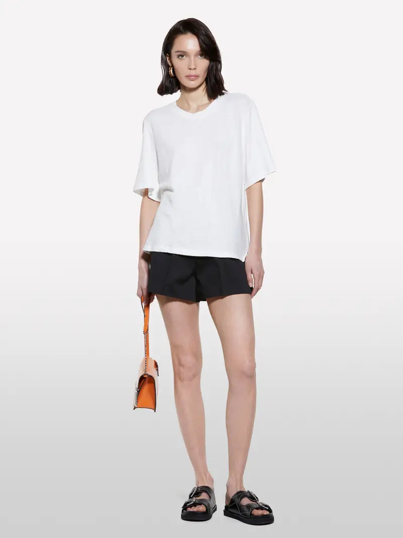 T-shirt Cropped Bianca, Donna, Bianco