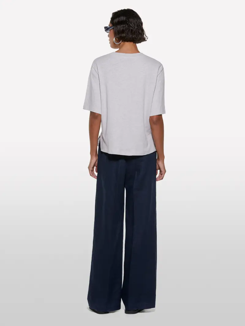 T-shirt Cropped Grigia, Donna, Grigio Chiaro miniatura 3