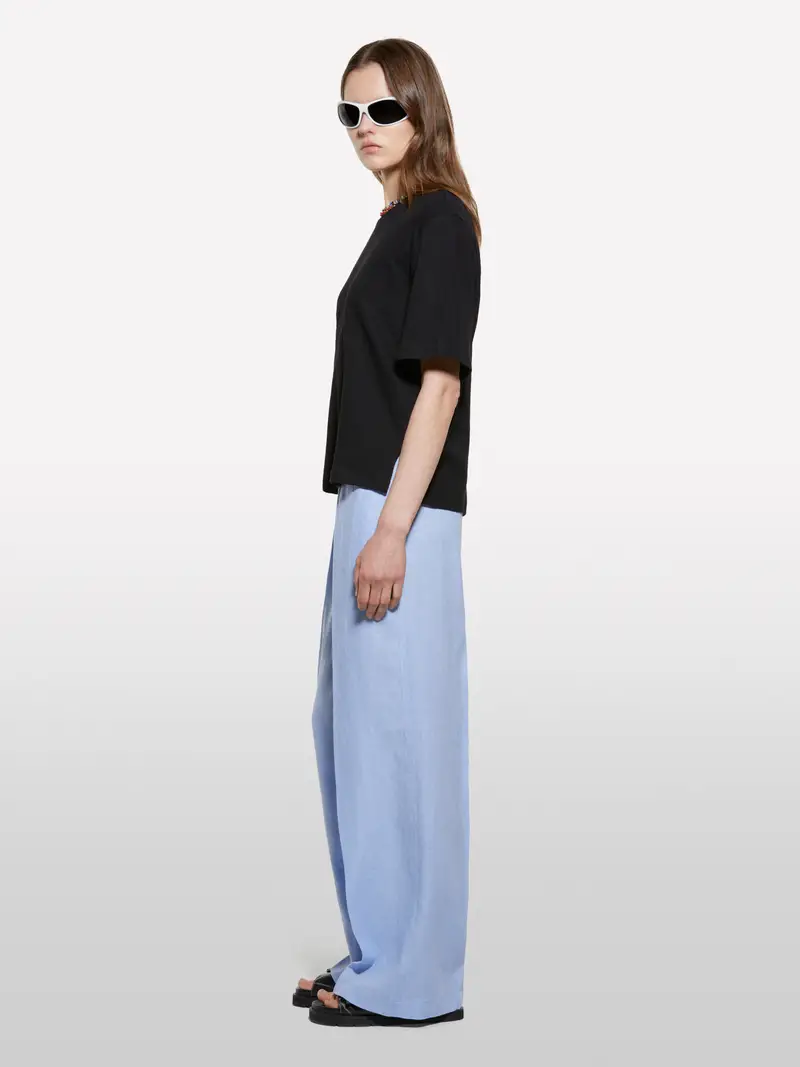 T-shirt Cropped Nera, Donna, Nero miniatura 2