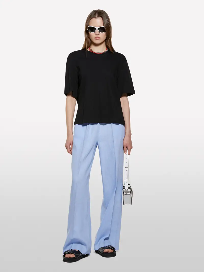 T-shirt Cropped Nera, Donna, Nero