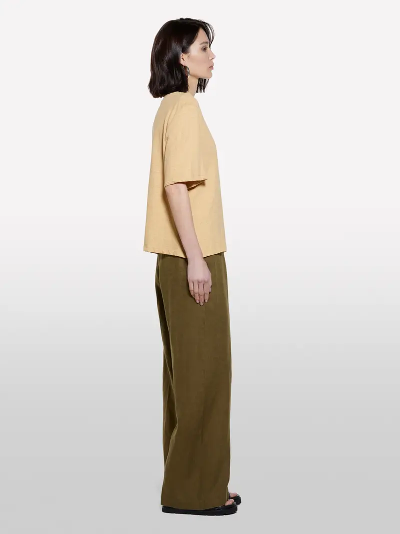 T-shirt Cropped Senape, Donna, Senape miniatura 2