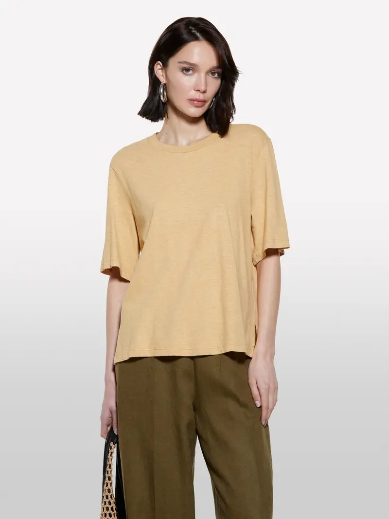 T-shirt Cropped Senape, Donna, Senape miniatura 4