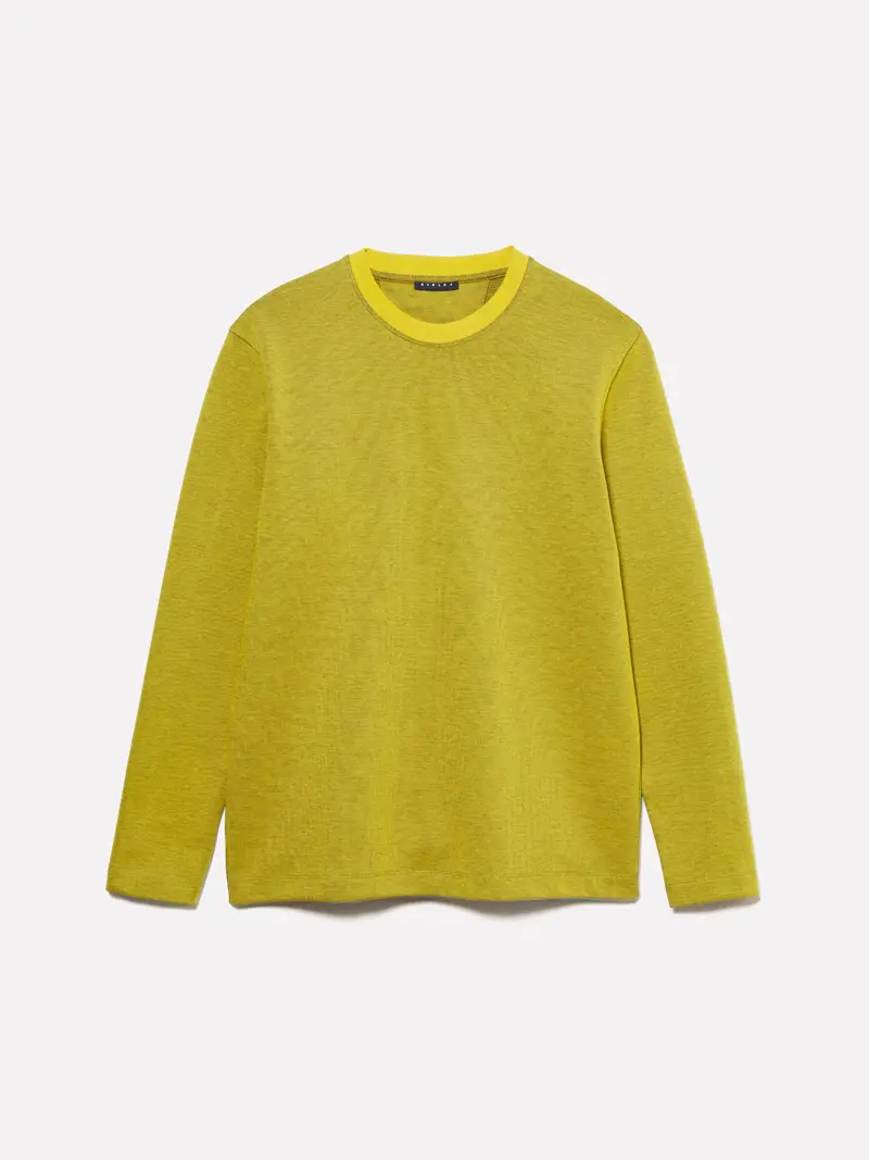 T-shirt Gialla A Maniche Lunghe Con Patch, Uomo, Giallo miniatura 5