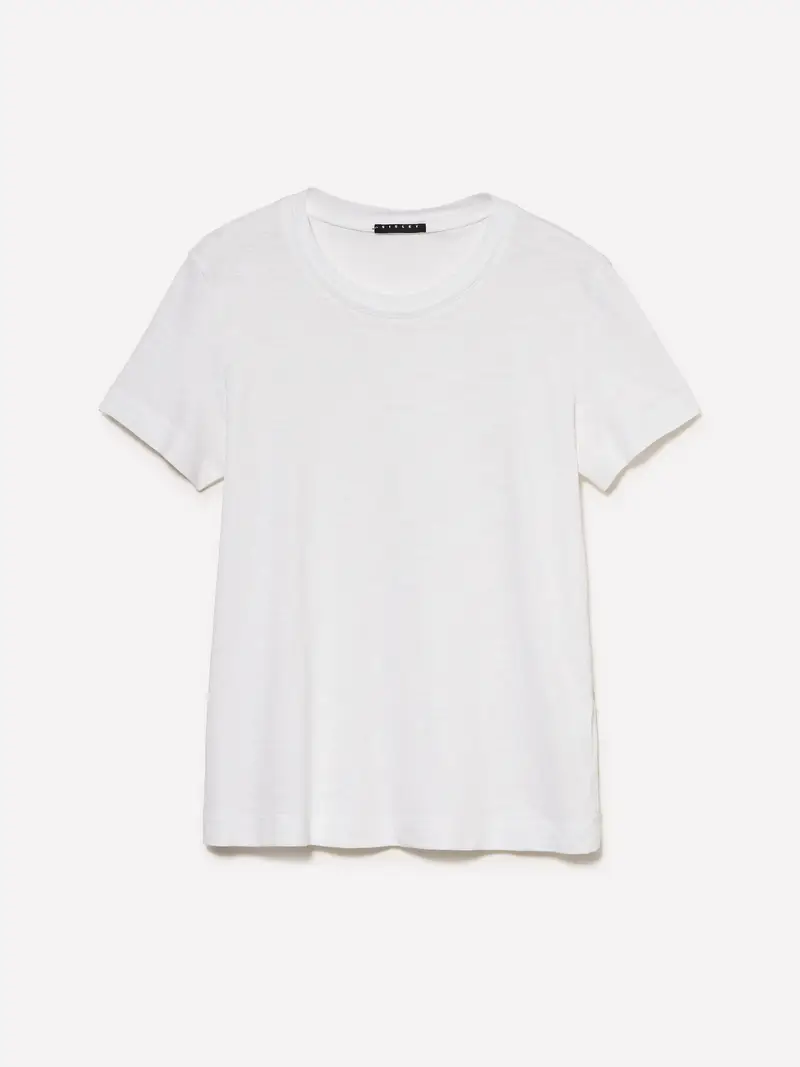 T-shirt Girocollo, Donna, Bianco