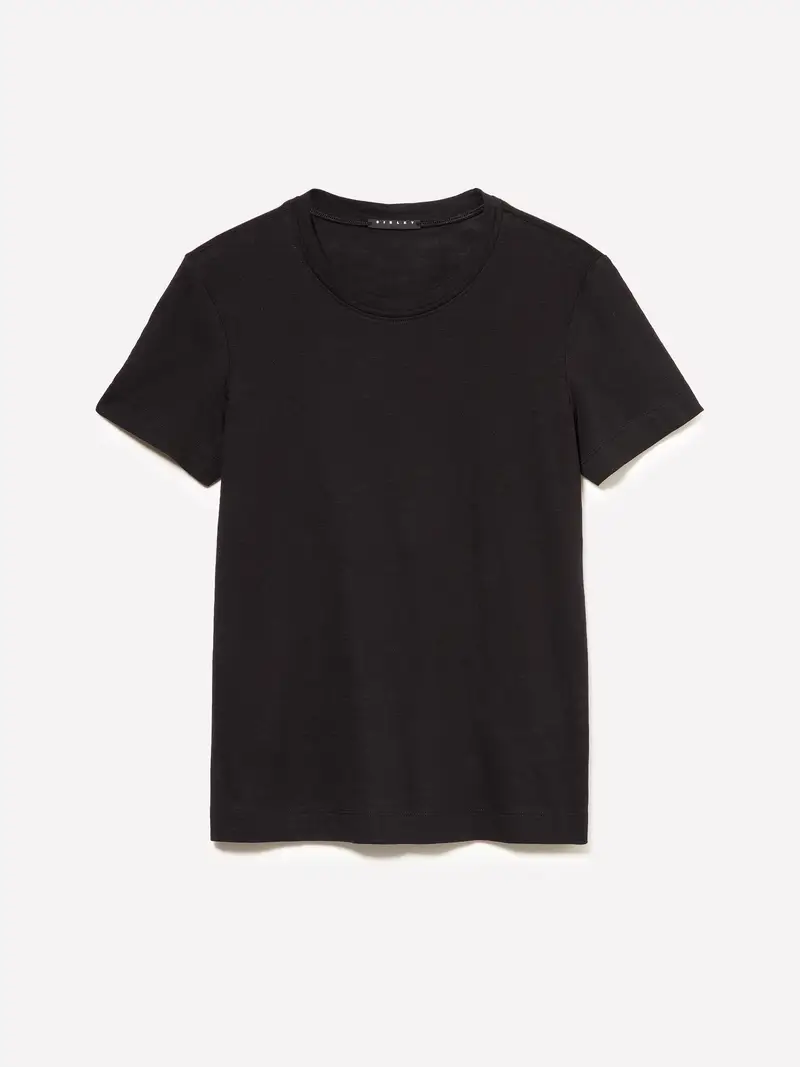 T-shirt Girocollo, Donna, Nero