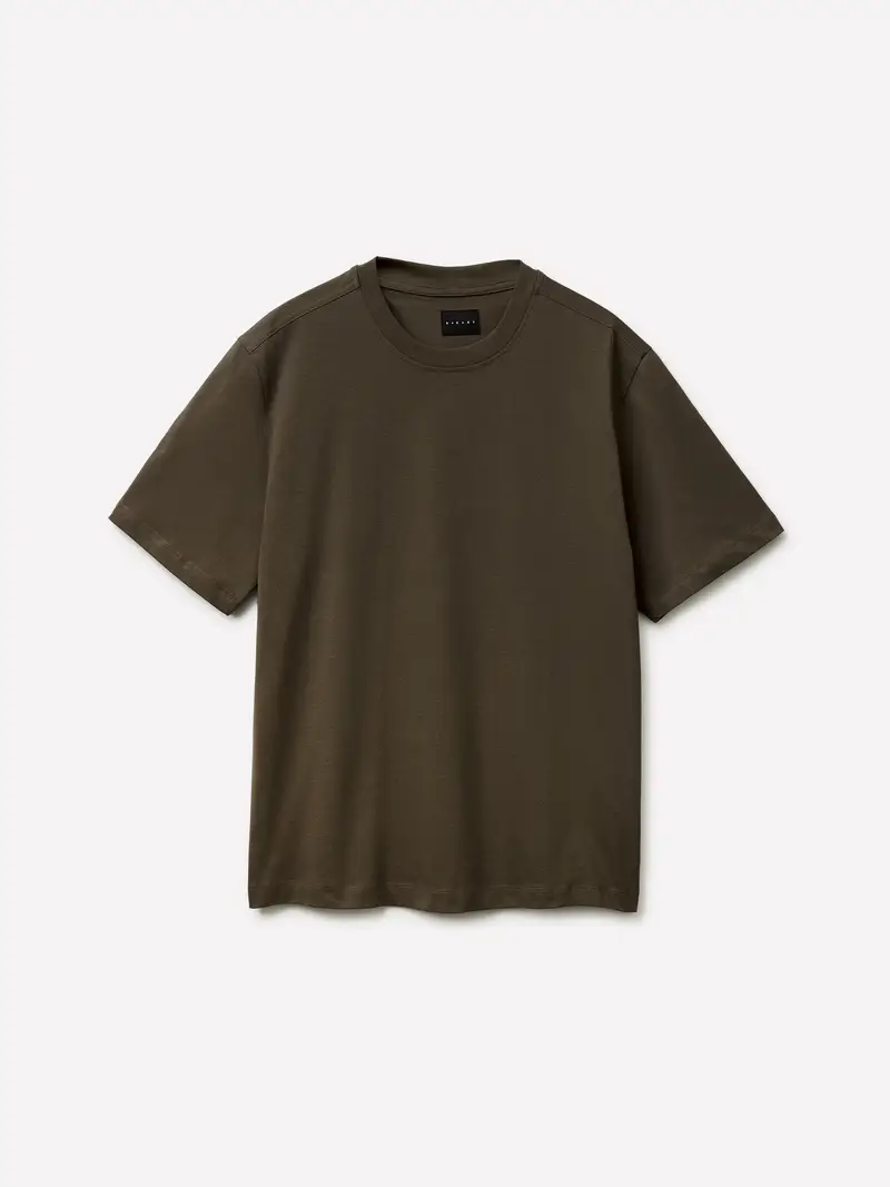 T-shirt Girocollo Regular Fit, Uomo, Grigio Scuro