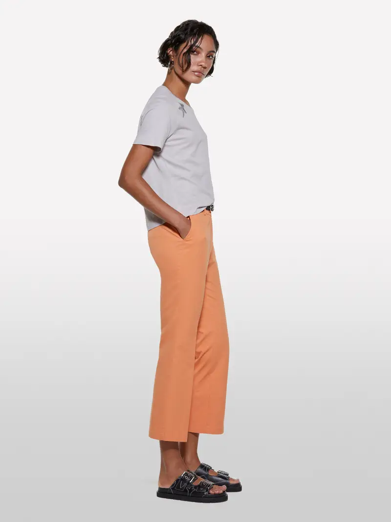 T-shirt Grigia Con Stampa Stelle, Donna, Grigio Chiaro miniatura 2